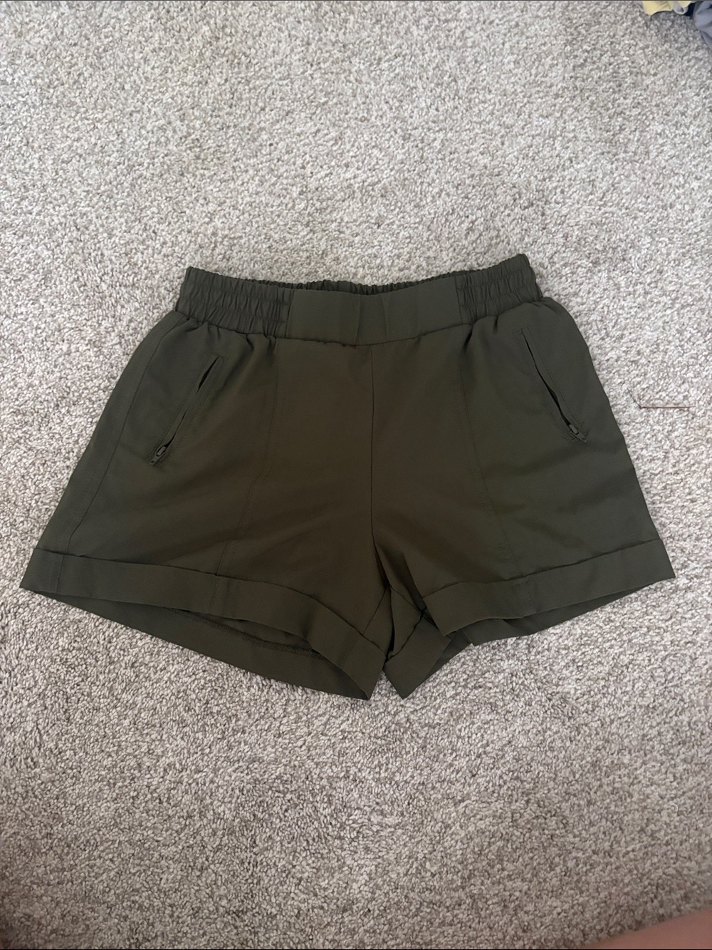 Old Navy Olive High-Rise Elastic-Waist Women's Shorts